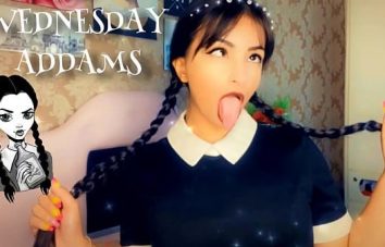 Xvideos da Emanuelly Raquel Cosplay Wandinha Addams Deepthroat e Ahegao
